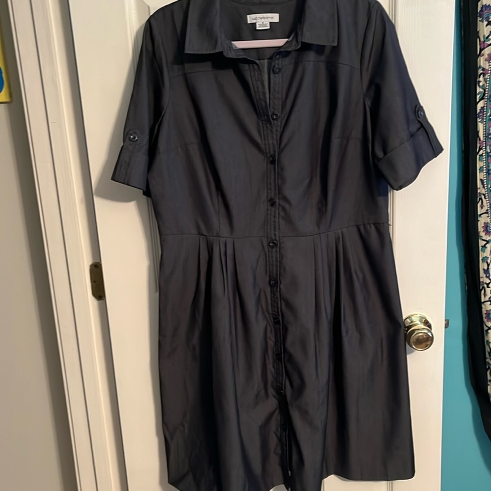 Elegant Denim Button-Up Dress Sz 16